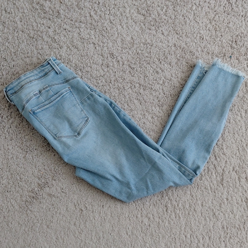 Wax Jeans Light Blue Distressed High Rise Jeans - Picture 2 of 5